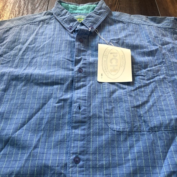 Pacific Coast Highway Button Down Short Sleeve Shirt Size Large 100% Cotton - Picture 3 of 7